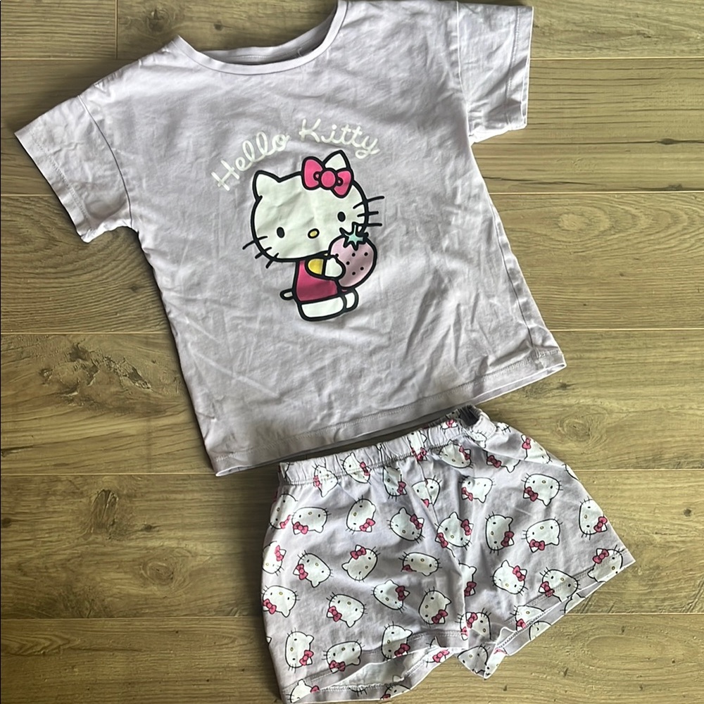 H&M Hello Kitty Pink and White Pajama Set